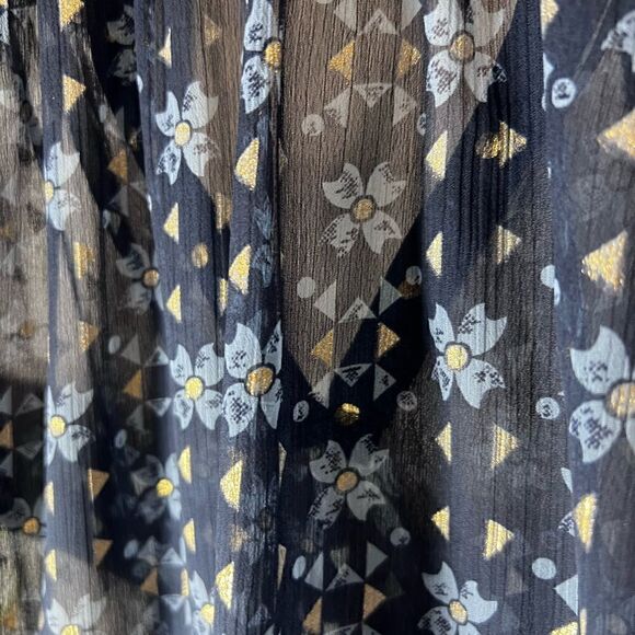 Hollister Boho Peasant Blouse Chiffon 3/4 Sleeve blue Size Small - Picture 9 of 16